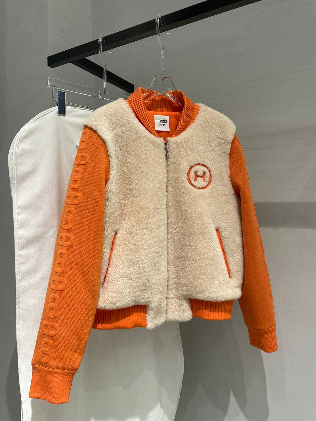 HERMES 25S SHEEPSKIN BOMBER JACKET 169