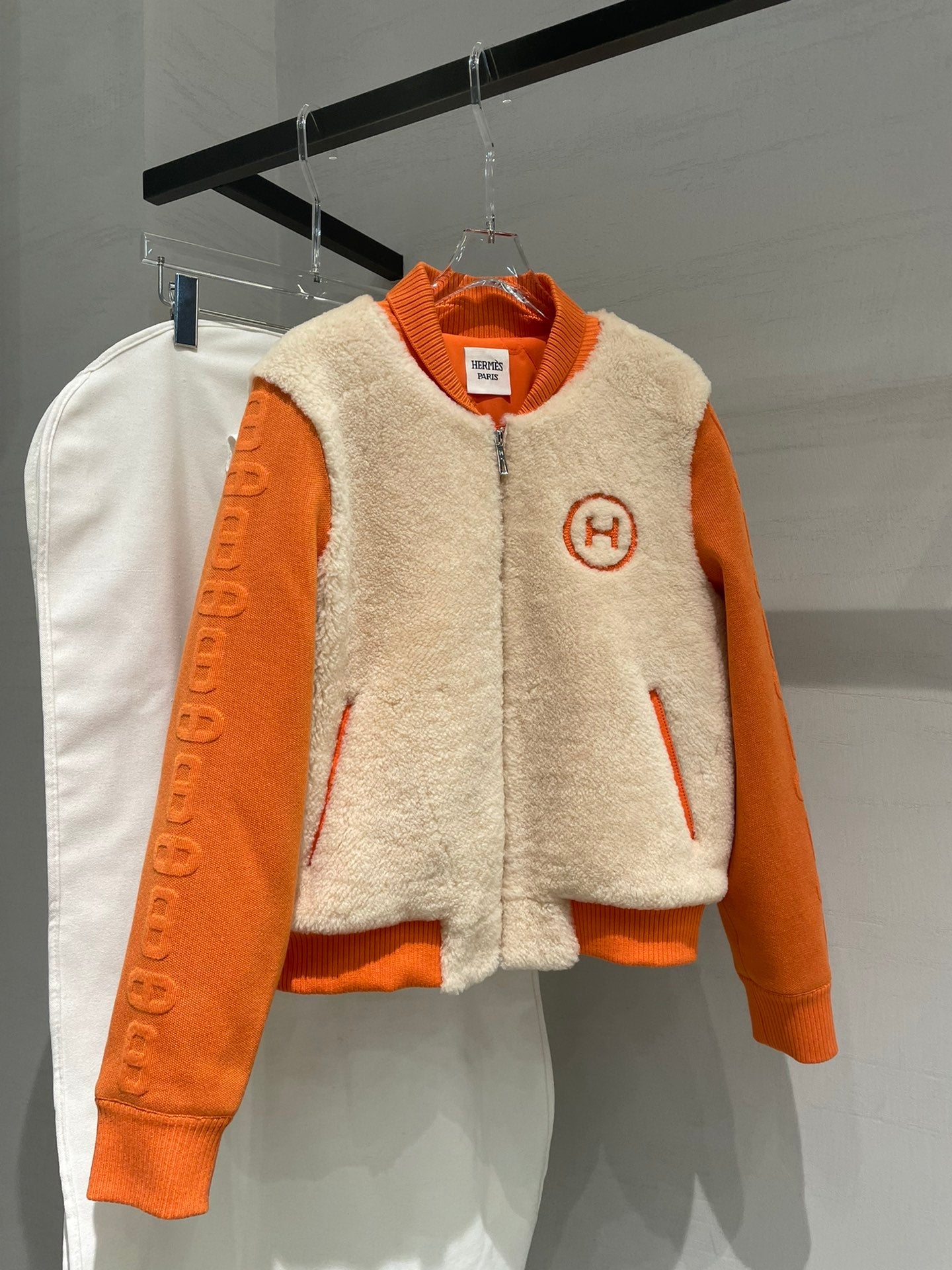 HERMES 25S SHEEPSKIN BOMBER JACKET 169