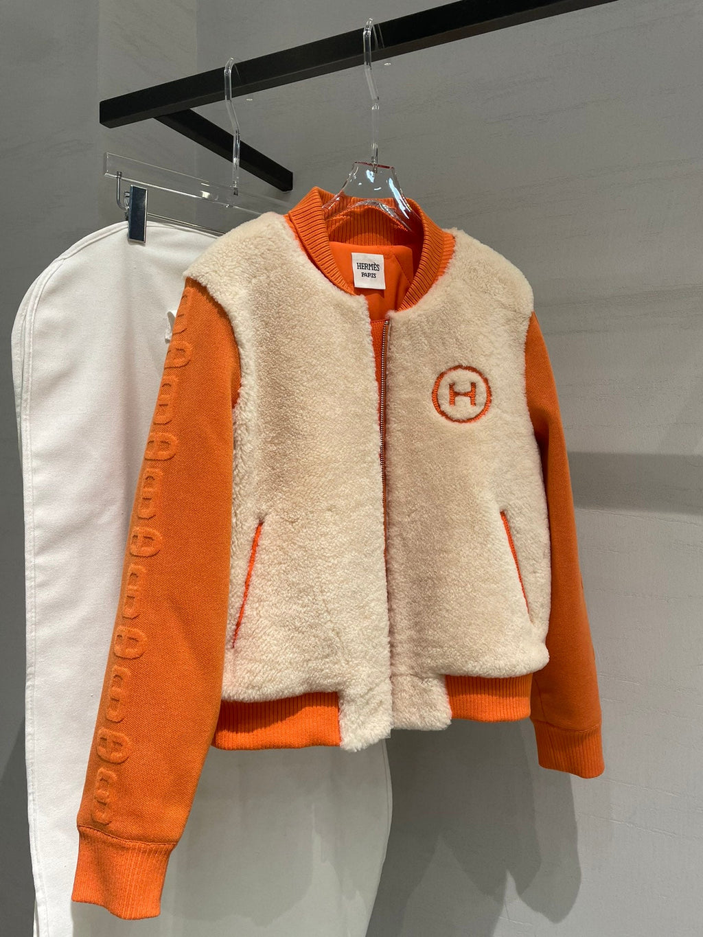 HERMES 25S SHEEPSKIN BOMBER JACKET 169