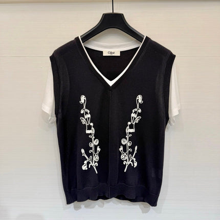 CHLOE 26S SHORT-SLEEVE KNIT TOP STYLE 62