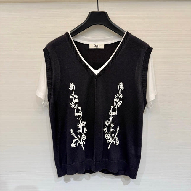 CHLOE 26S SHORT-SLEEVE KNIT TOP STYLE 62