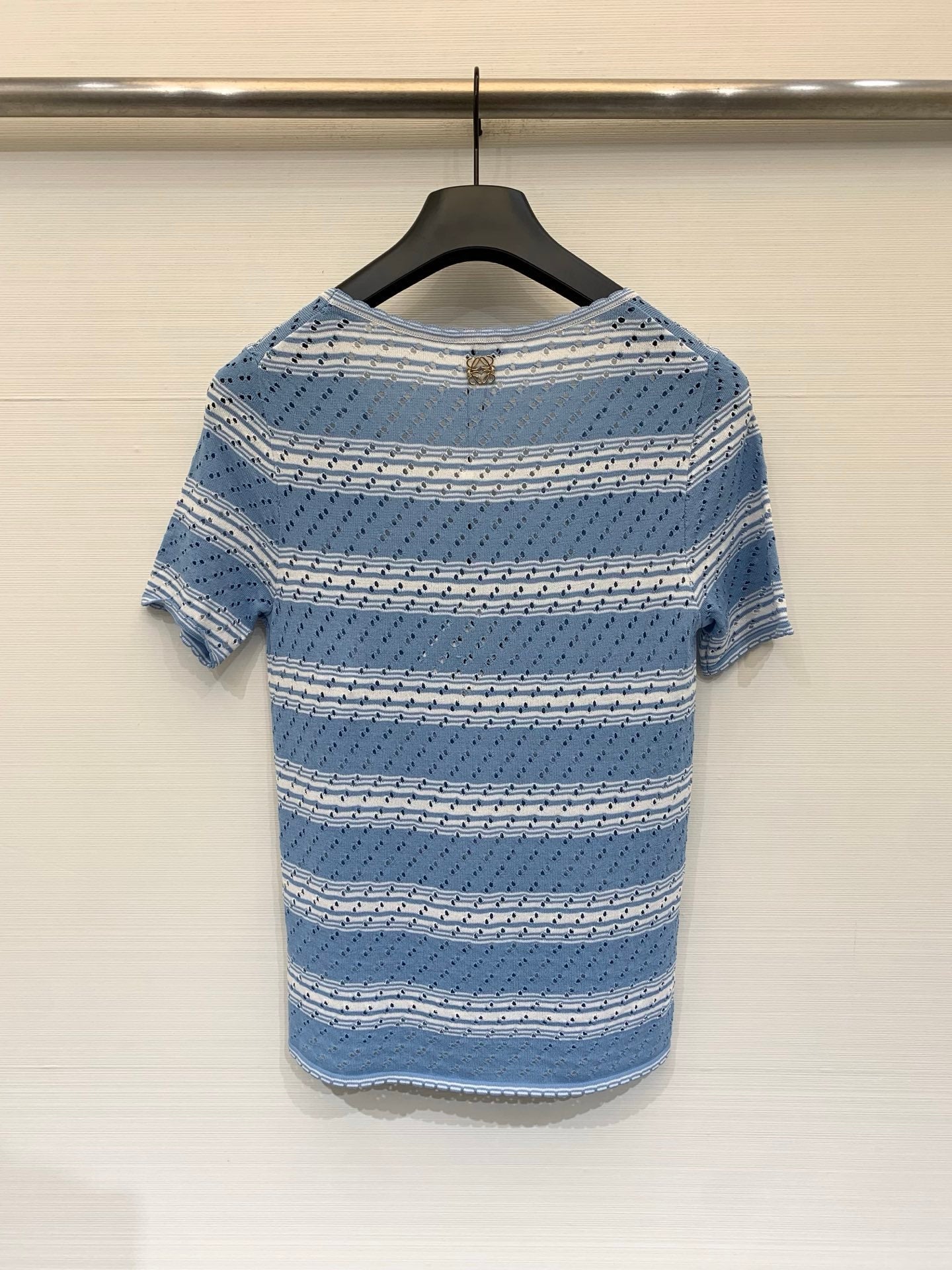 LOEWE 26S SHORT SLEEVE STRIPED KNIT TOP 524