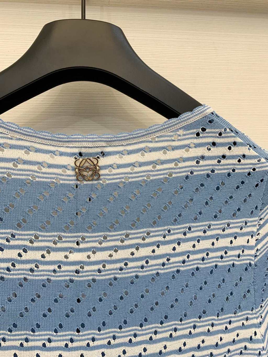 LOEWE 26S SHORT SLEEVE STRIPED KNIT TOP 524