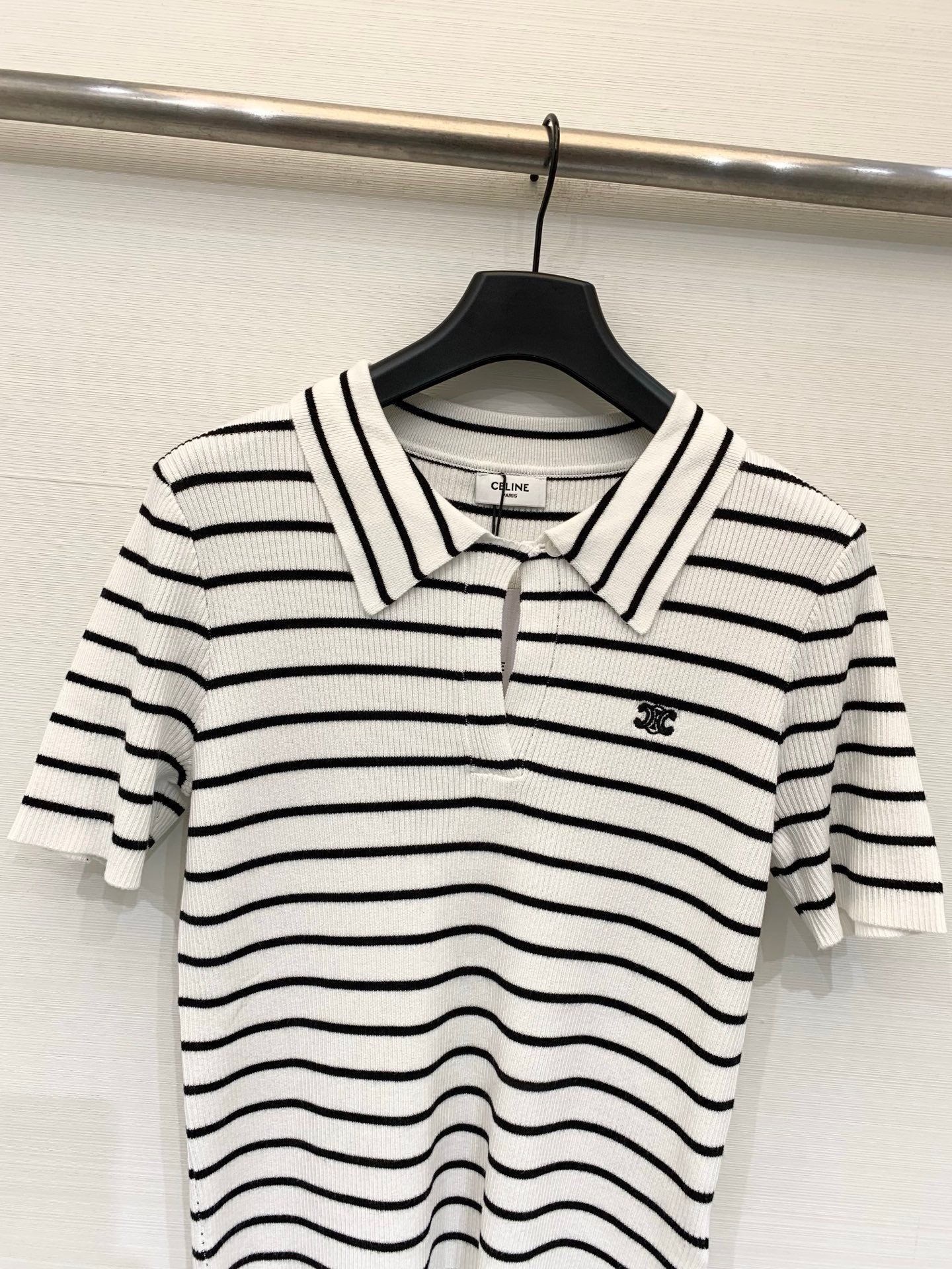 CELINE 26S STRIPED SHORT-SLEEVE POLO SHIRT 488
