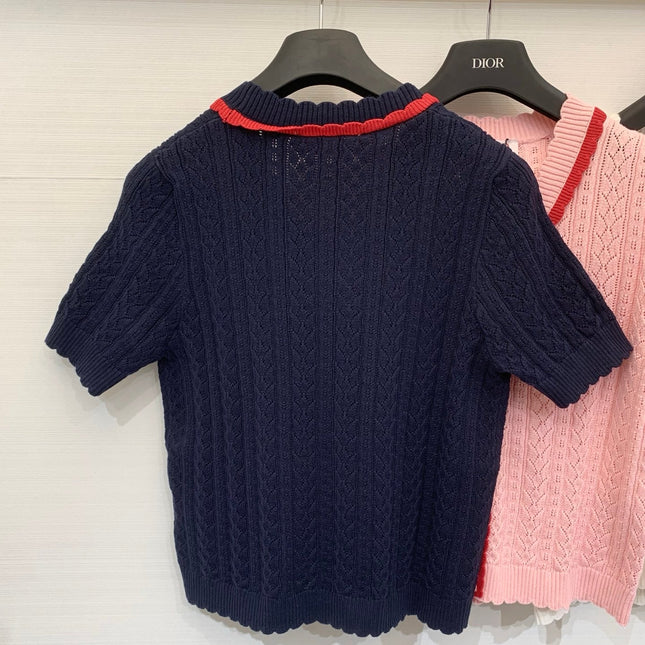 VALENTINO 26S SHORT-SLEEVE KNIT CARDIGAN 469