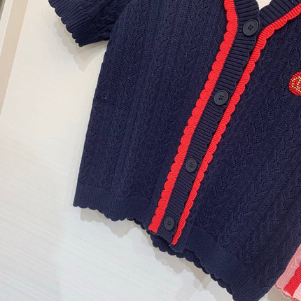 VALENTINO 26S SHORT-SLEEVE KNIT CARDIGAN 469
