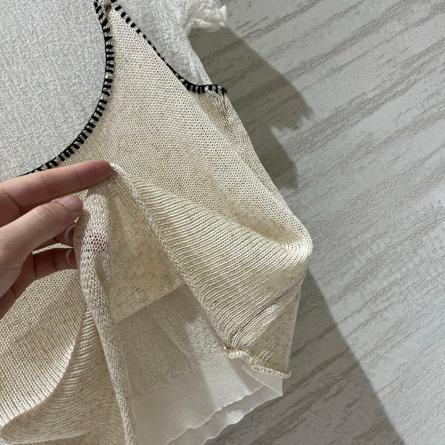 CHLOE 26S SHORT SLEEVE TWO-PIECE KNIT TOP STYLE 10