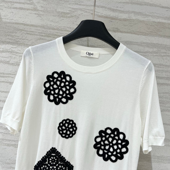 CHLOE 26S SHORT SLEEVE KNIT TOP STYLE 9