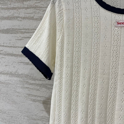 CHLOE 26S SHORT SLEEVE KNIT TOP STYLE 6