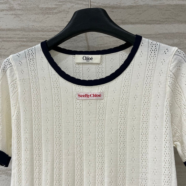 CHLOE 26S SHORT SLEEVE KNIT TOP STYLE 6