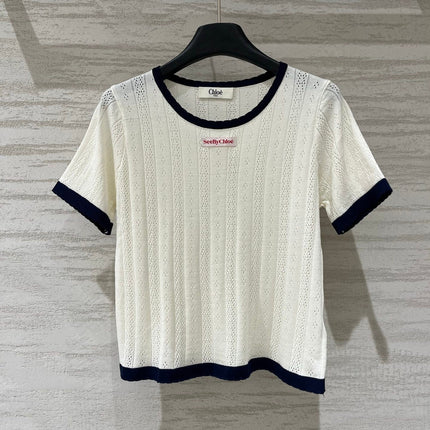 CHLOE 26S SHORT SLEEVE KNIT TOP STYLE 6