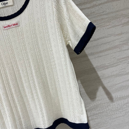 CHLOE 26S SHORT SLEEVE KNIT TOP STYLE 6