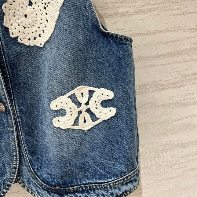 CHLOE 26S COLOR-BLOCK DENIM VEST STYLE 3
