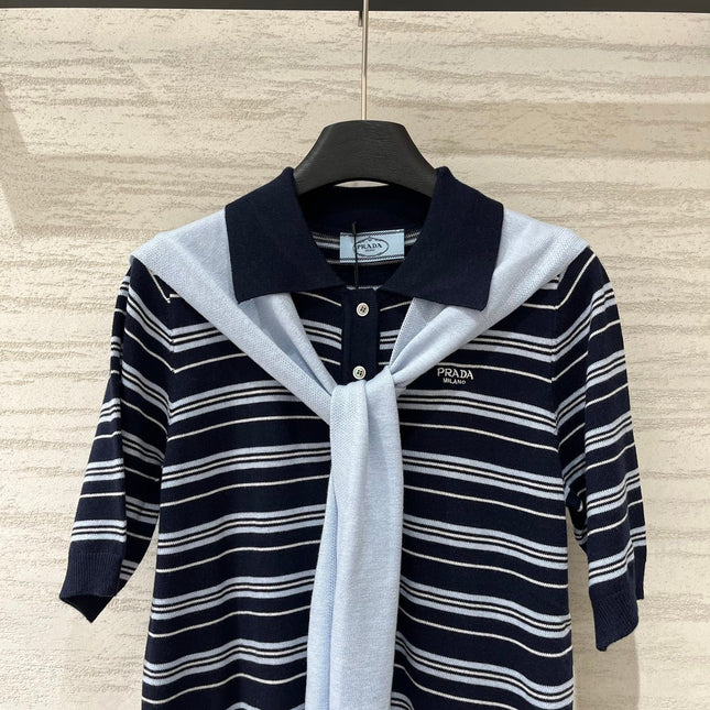 PRADA 26S SHORT-SLEEVE POLO SWEATER 1168