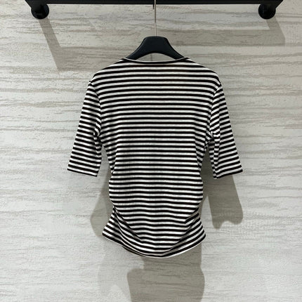 VALENTINO 26S STRIPED TIE-NECK T-SHIRT 358