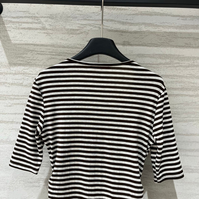VALENTINO 26S STRIPED TIE-NECK T-SHIRT 358