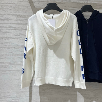 CELINE 26S SLEEVE ZIP-UP KNIT HOODIE 740