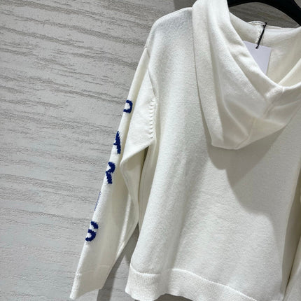 CELINE 26S SLEEVE ZIP-UP KNIT HOODIE 740