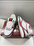 GUCCI 26S MAC80 SNEAKER IN WHITE AND RED LEATHER