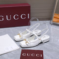 GUCCI 26S SLINGBACK PUMPS IN WHITE CALFSKIN GOLD HARDWARE