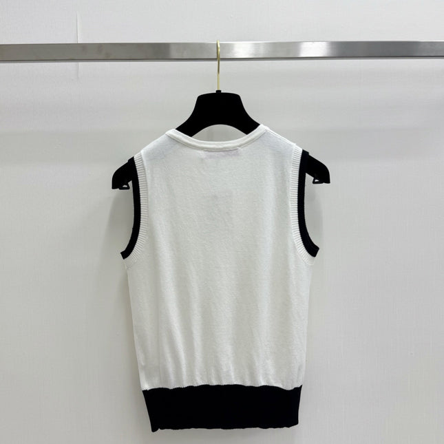 VALENTINO 26S SLEEVELESS V-NECK KNIT TOP 435