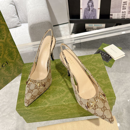 HORSEBIT SLINGBACK 105 IN TAN BEIGE CANVAS
