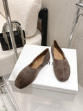 CELINE 26S FLAT SHOES IN TOFFEE BROWN SUEDE