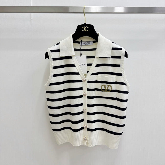 VALENTINO 26S COLLARED KNIT VEST 396