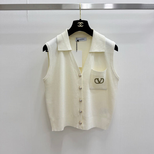 VALENTINO 26S COLLARED KNIT VEST 398