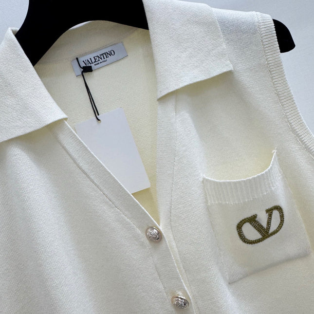 VALENTINO 26S COLLARED KNIT VEST 398