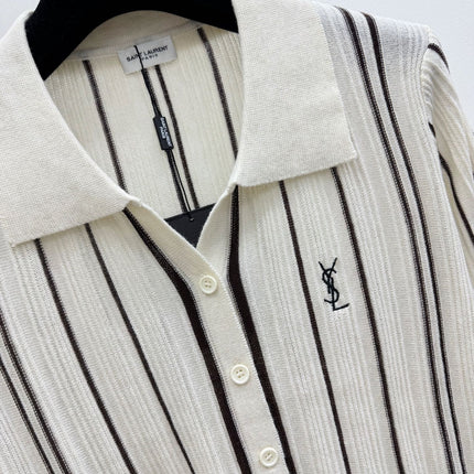 YSL 26S LONG-SLEEVE KNIT POLO SHIRT 483
