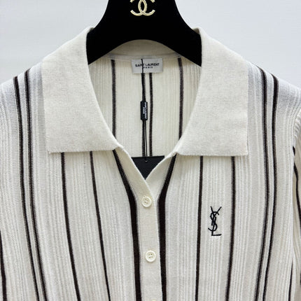 YSL 26S LONG-SLEEVE KNIT POLO SHIRT 483