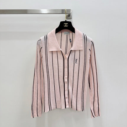 YSL 26S LONG-SLEEVE KNIT POLO SHIRT 485