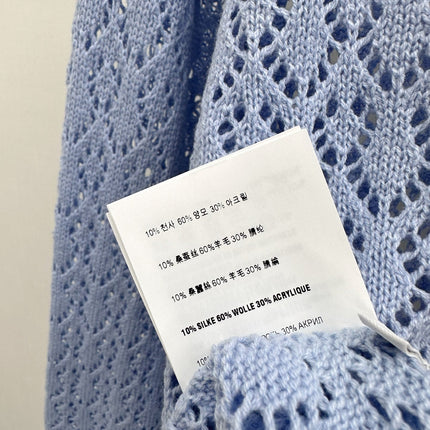 MIUMIU 26S V-NECK OPENWORK KNIT SWEATER 1299