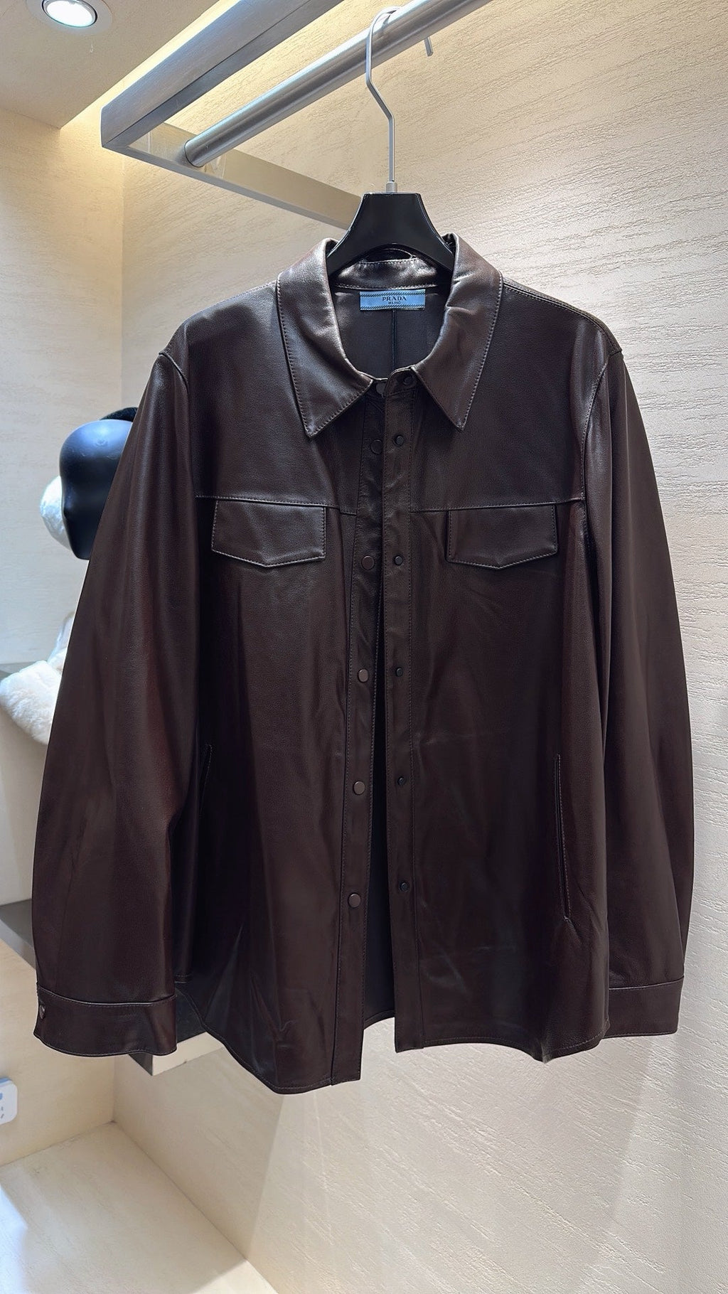 PRADA 25S LEATHER SHIRT JACKET 452