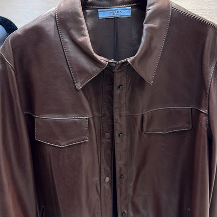 PRADA 25S LEATHER SHIRT JACKET 452