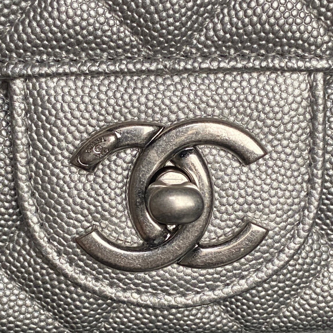 CHANEL 25S FLAP BAG 20 IN DARK GRAY CALFSKIN