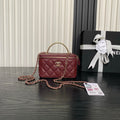 CHANEL 25S VANITY CASE 17 IN BURGUNDY LAMBSKIN GOLD HARDWARE