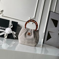 CHANEL 26S HAND BAG 24 IN LIGHT GREY BEIGE SUEDE