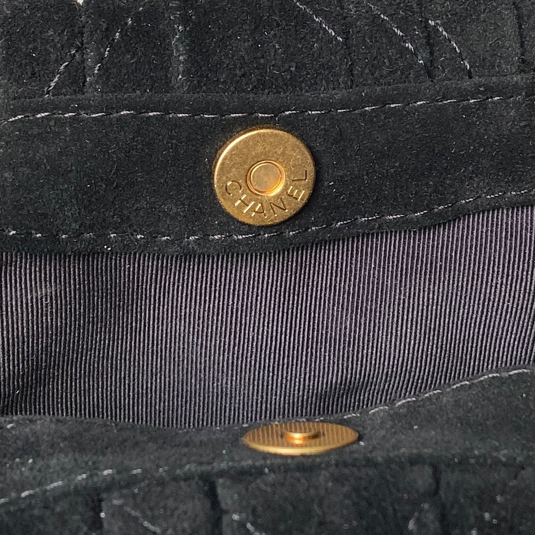 CHANEL 26S HAND BAG 24 IN BLACK SUEDE