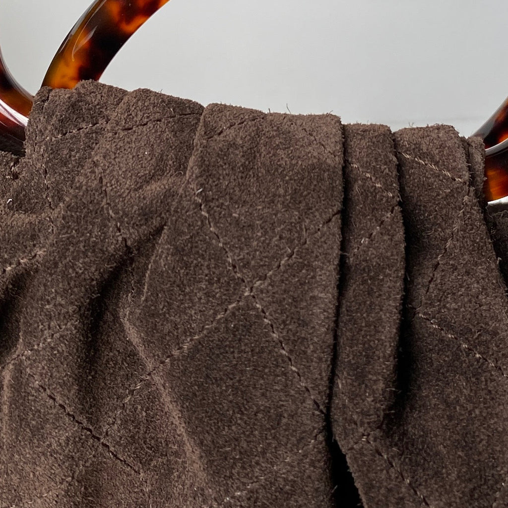 CHANEL 26S HAND BAG 32 IN DARK BROWN SUEDE