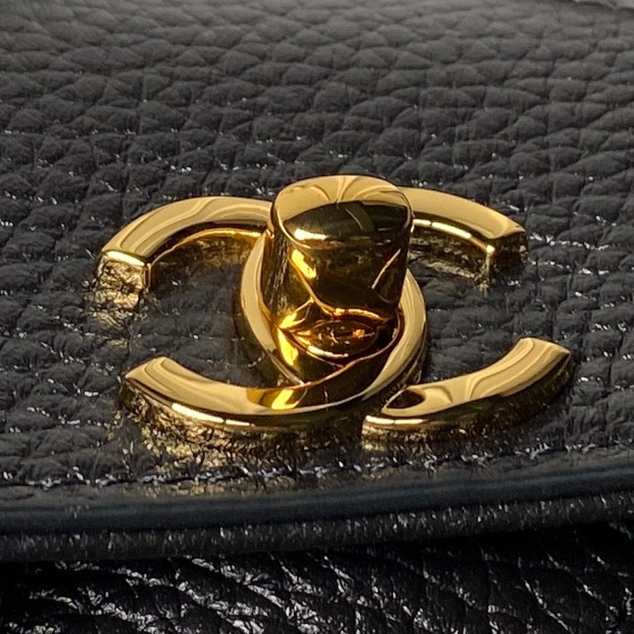 CHANEL 26S BOWLING BAGUETTE BAG 30CM IN BLACK CAVIAR CALFSKIN