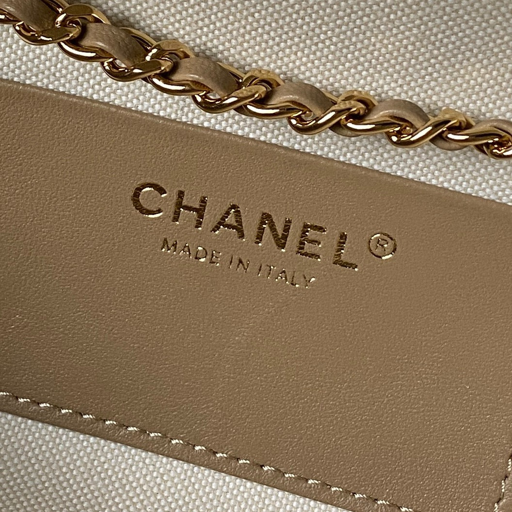 CHANEL 26S CHAIN CLUTCH BAG 32 IN TAN BROWN QUILTED SUEDE GOLD HARDWARE
