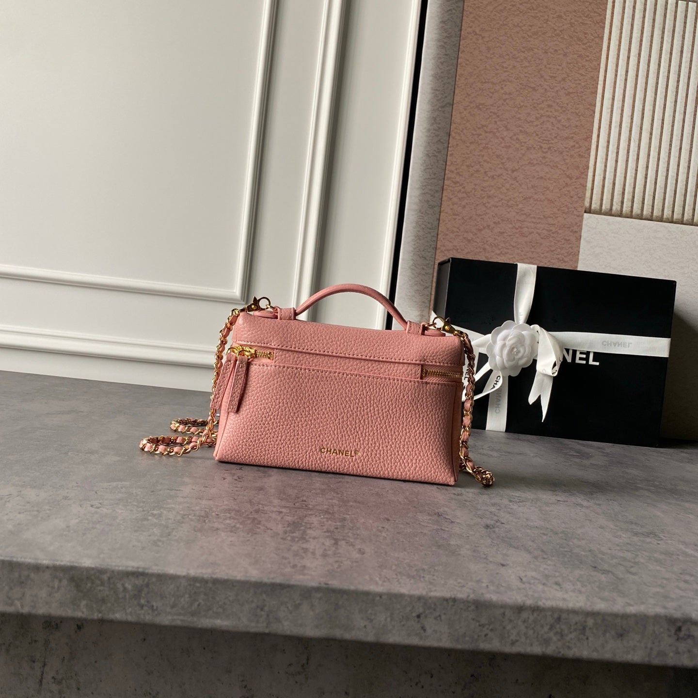 CHANEL 26S VANITY BAG 19 IN LIGHT PINK CAVIAR CALFSKIN GOLD HARDWARE
