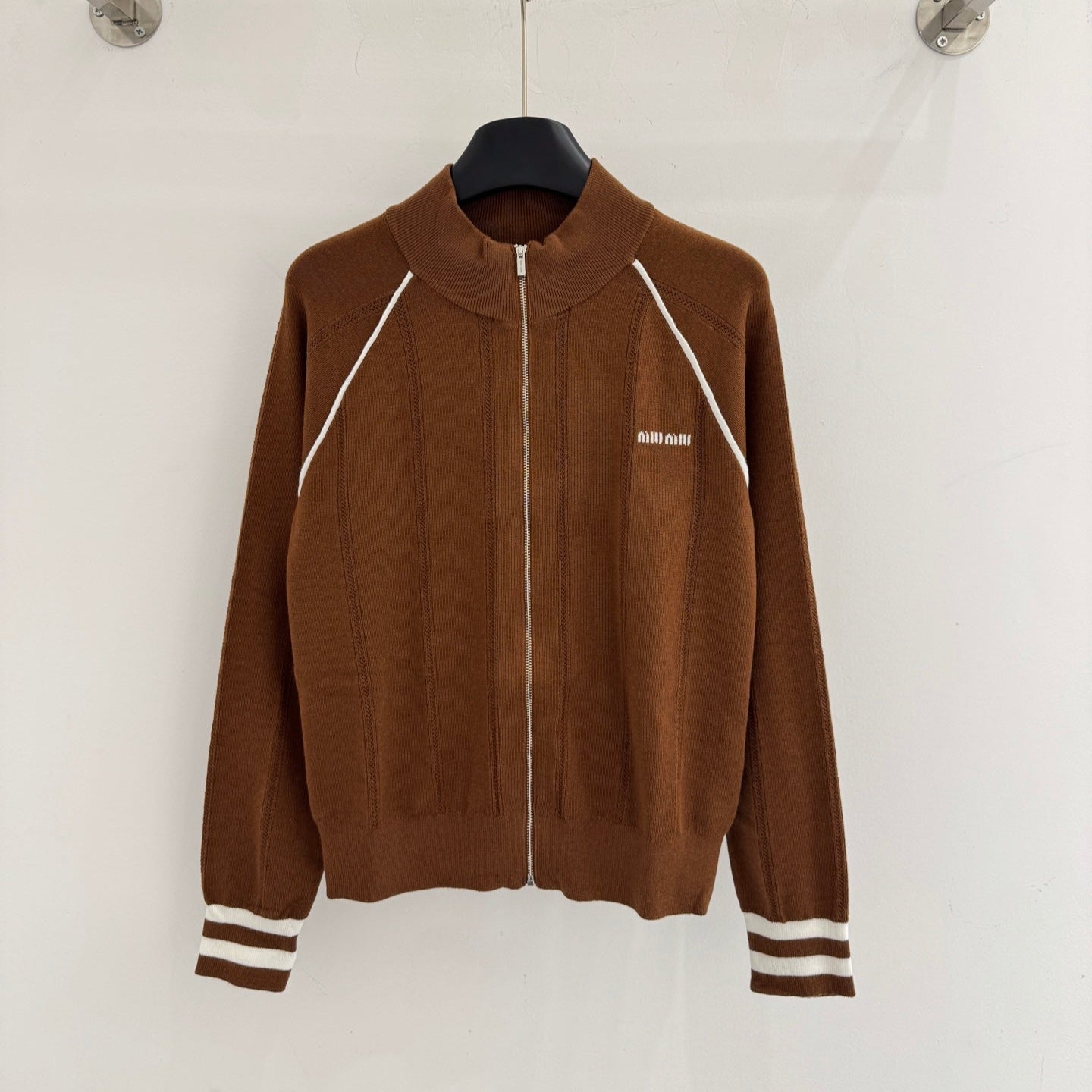 MIUMIU ZIP-UP KNIT SWEATER STYLE 62