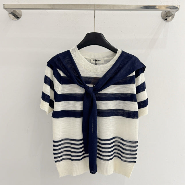 MIUMIU 26S SHORT-SLEEVED SWEATER STYLE 1097