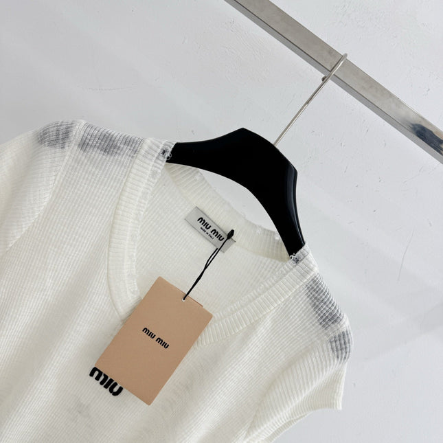 MIUMIU 26S SHORT-SLEEVED SWEATER STYLE 1095