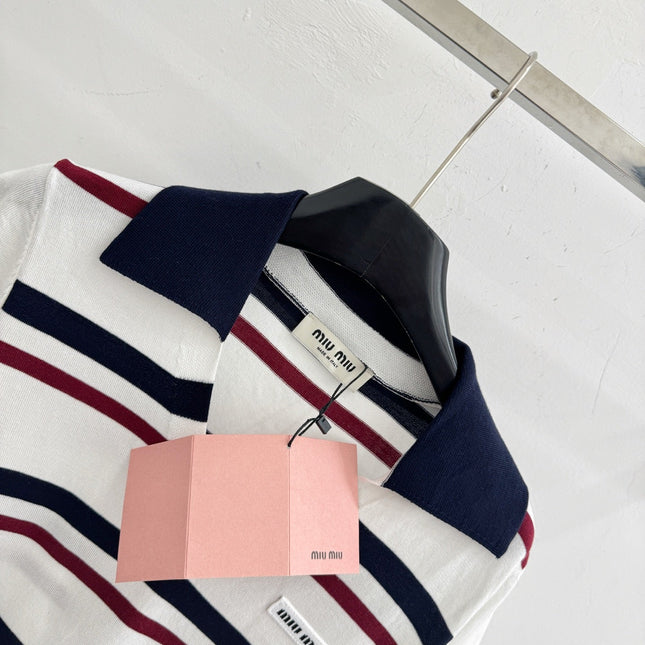 MIUMIU 26S SHORT-SLEEVED KNIT POLO SHIRT STYLE 1067