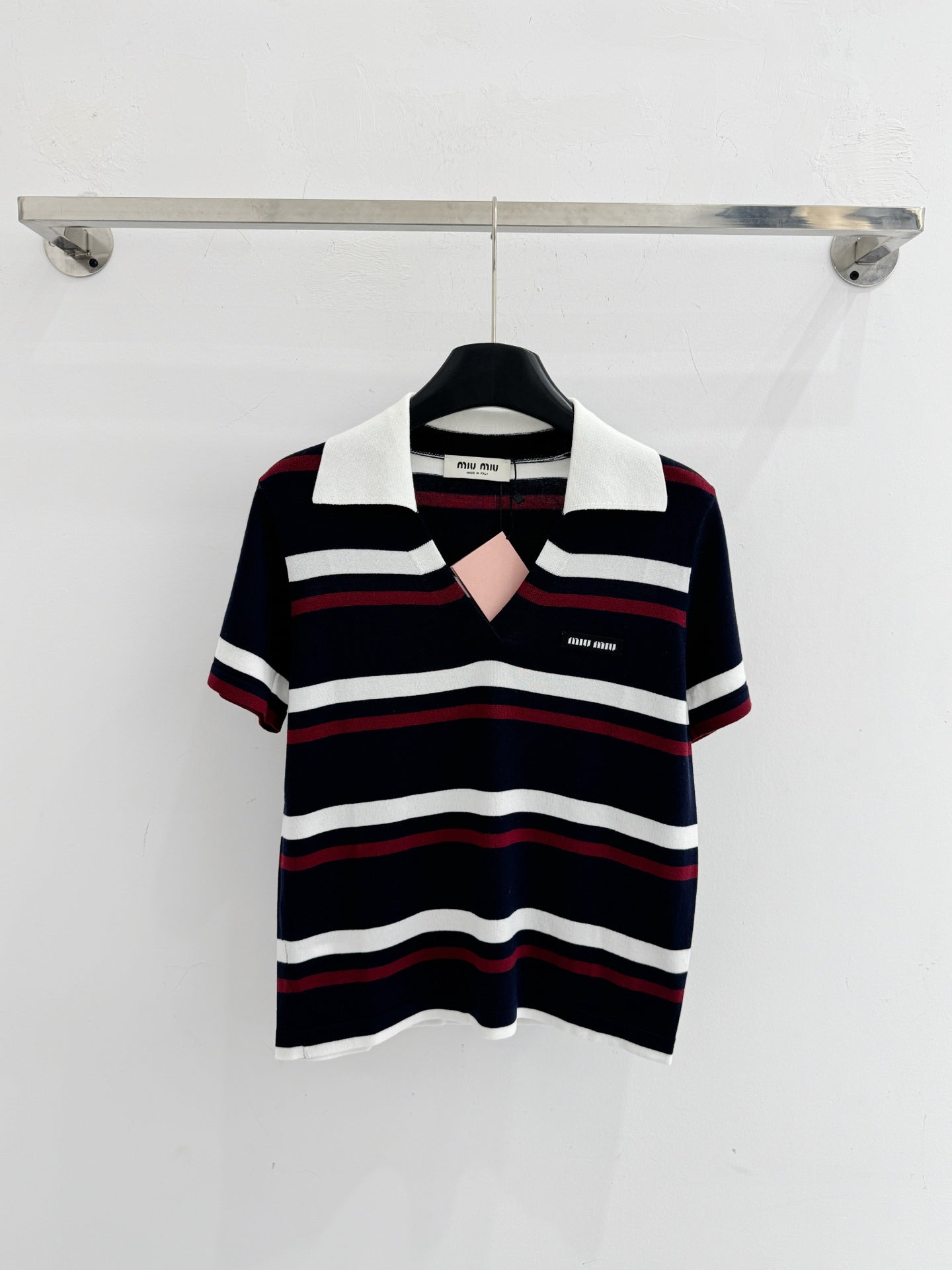 MIUMIU 26S SHORT-SLEEVED KNIT POLO SHIRT STYLE 1068