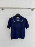 MIUMIU 26S SHORT-SLEEVED KNIT POLO SHIRT STYLE 1066